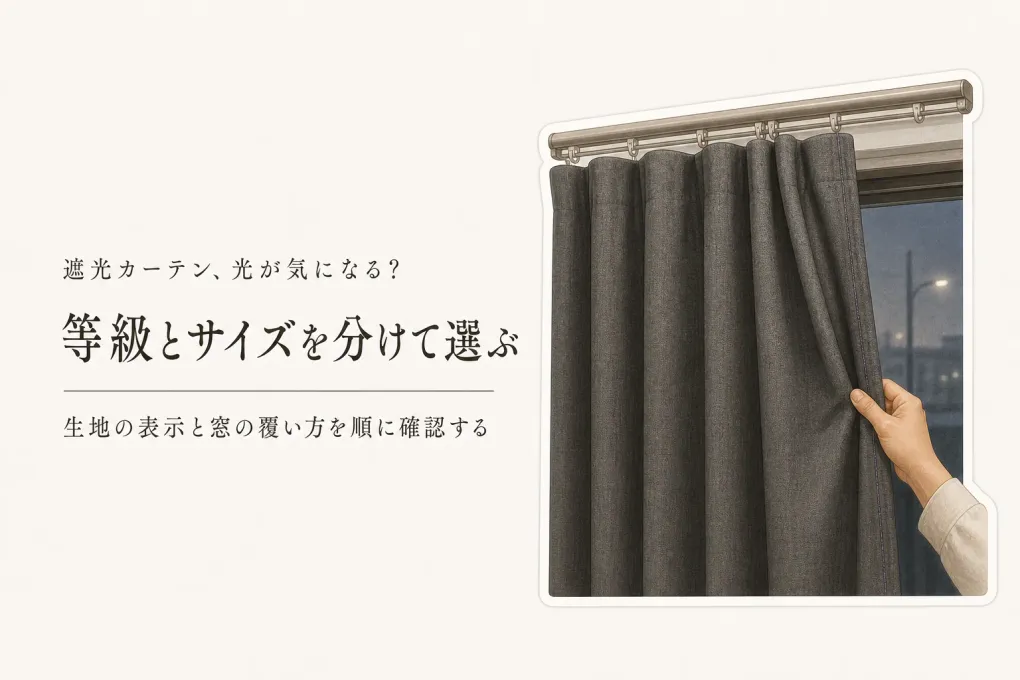 遮光カーテンは1級と完全遮光どっち？寒くなる前に寝室の光漏れ・サイズを確認
