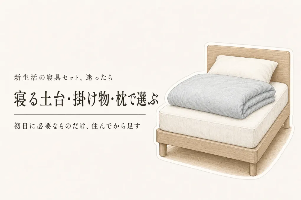 新生活の寝具セットは必要？買いすぎないために「寝る土台・掛け物・枕」を分けて選ぶ