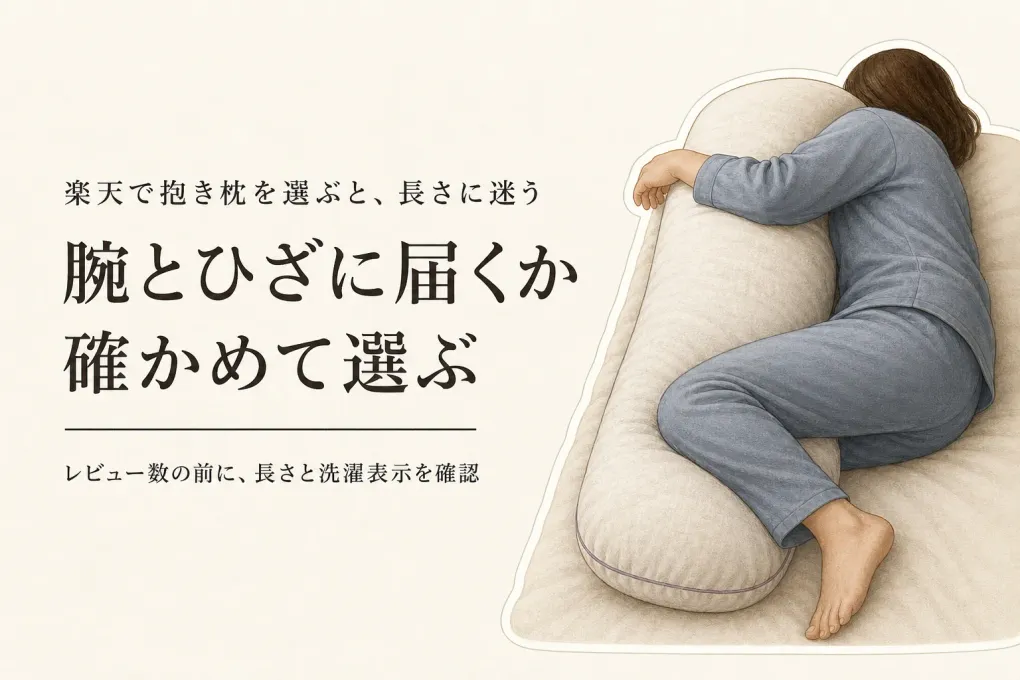 抱き枕のレビュー数で選ぶ前に｜横向き寝で腕・ひざに届く長さと洗濯範囲を比較